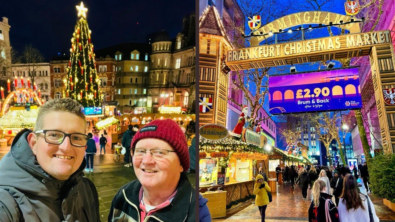 Birmingham Frankfurt Christmas Market 2024! Festive Stalls & Food With My Dad!