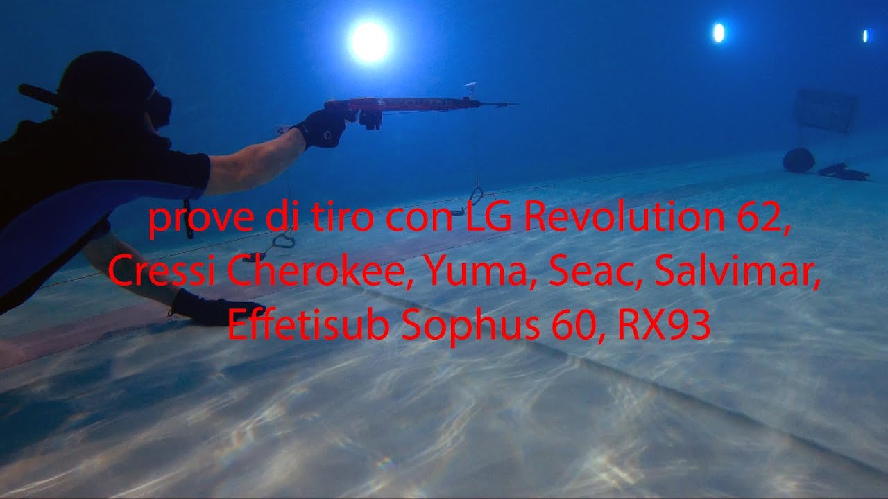 pesca sub: fucili LG Revolution 62, Cressi Cherokee, Yuma, Seac, Salvimar, Effetisub Sophus 60, RX93