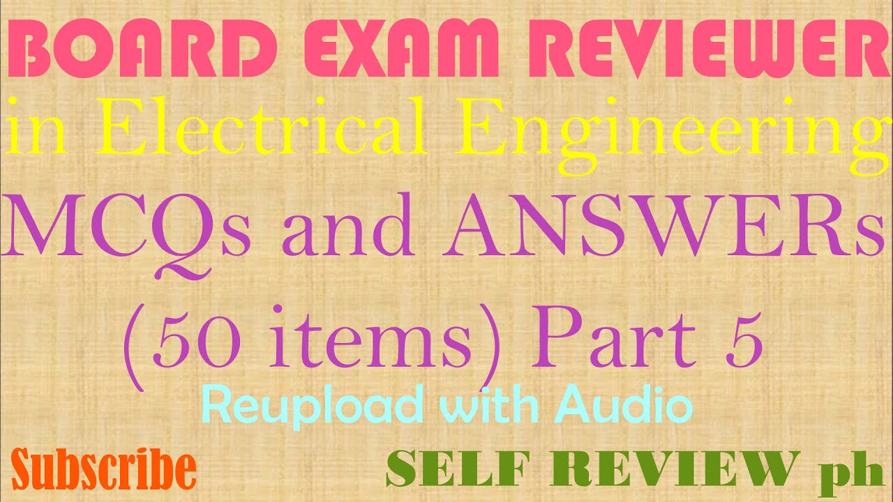 REE|| Exam Reviewer in Electrical Engineering(50 MCQs and Answers)        Part 5 reupload with audio