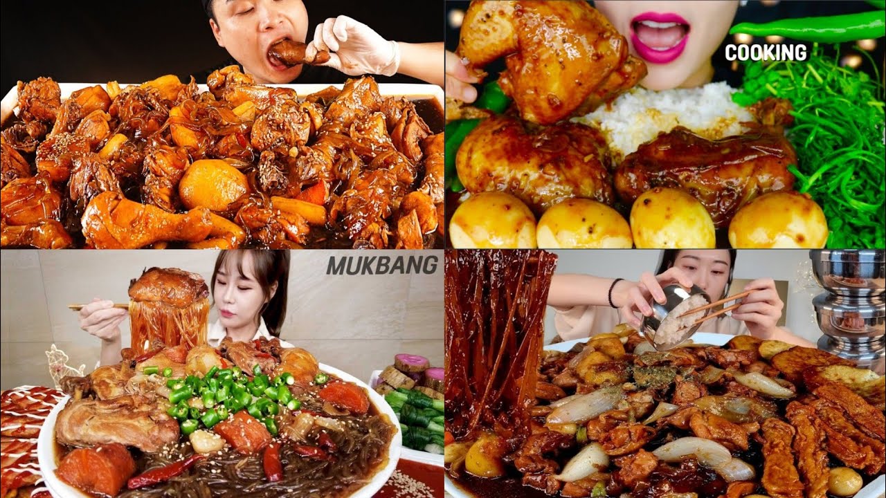 BRAISED HONEY SOY SAUCE CHICKEN MUKBANG #bigbites #asmreating #satisfyingvideo