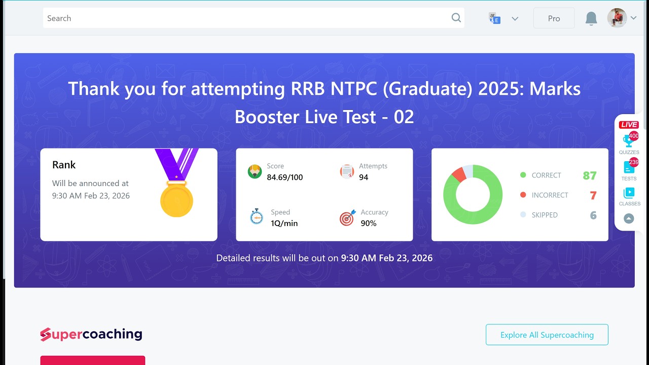 RRB NTPC (Graduate) 2025: Marks Booster Live Test - 02|| #rrbntpc  #ntpcmath #ntpcexamdate #ntpc