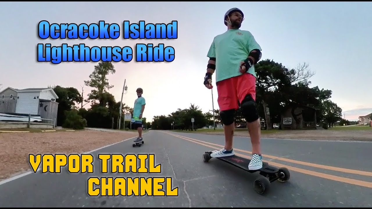 ESK8 Ride On Ocracoke Island - Blackbeards Lodge To The Lighthouse - Insta360
