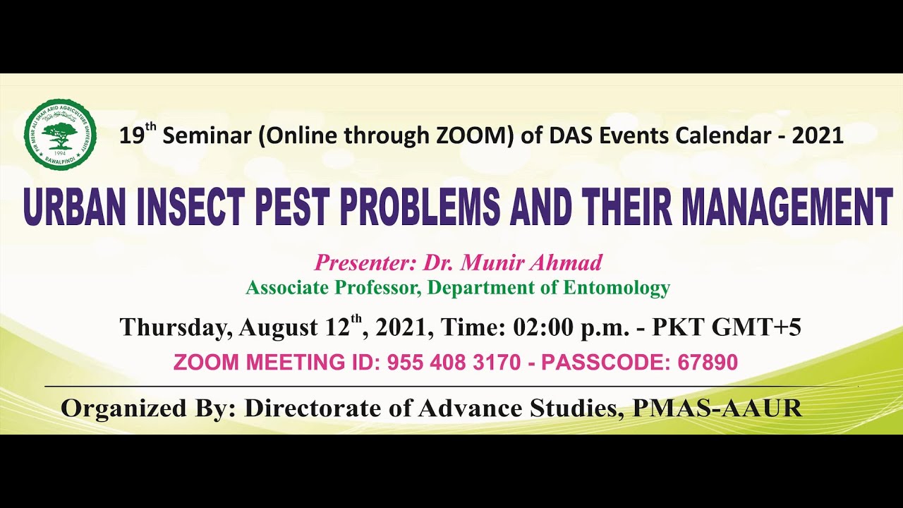 (Seminar 19) Urban Insect Pest Problems and Their Management