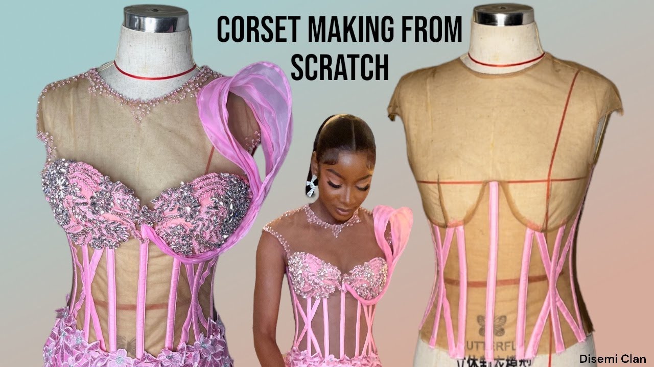 How to sew a corset with skin net (mesh)
