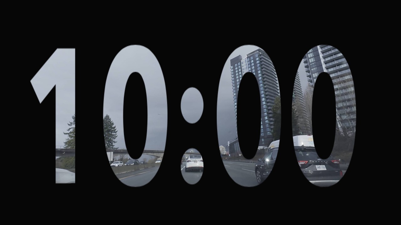10 Minutes Timer. Highway view of Coquitlam and Burnaby