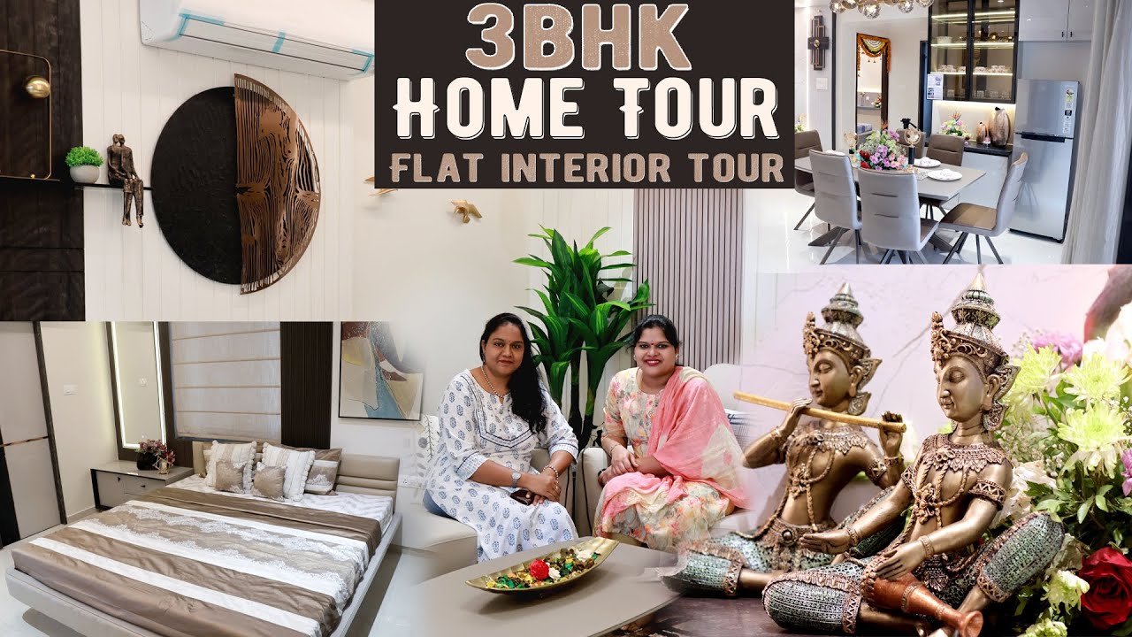 Home Tour | 3BHK Flat tour | home interior | Modular Kitchen l Beautiful Interior | Telangana Pilla