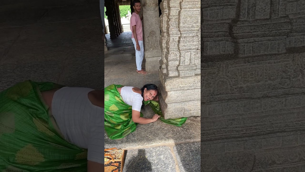 Insane hanging pillar at Veerabadra Swamy temple at Lepakshi, Andhra Pradesh