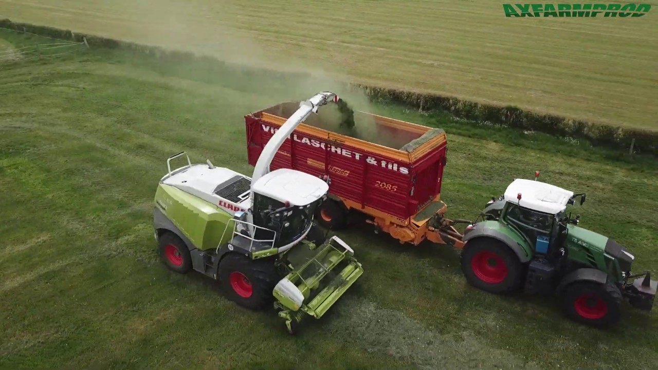Ensilage d'herbes 2020 - Claas jaguar 960 & 2 Fendt 826 - TB Agri