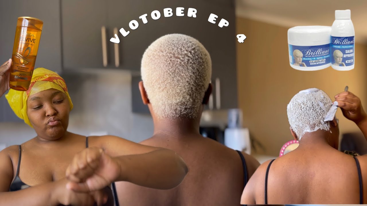 #vlogtober ep 4: how to bleach hair to platinum blonde without purple shampoo | SA YOUTUBER