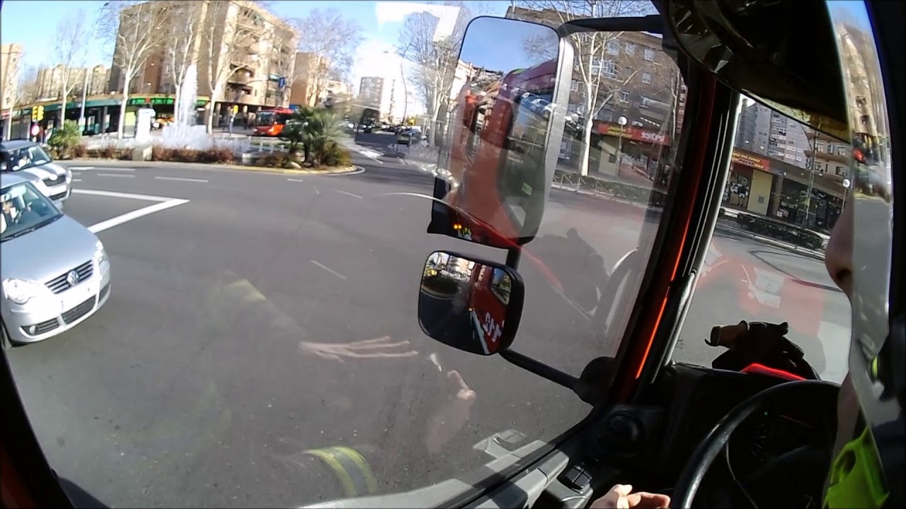 Salida Bomberos desde la cabina del camión