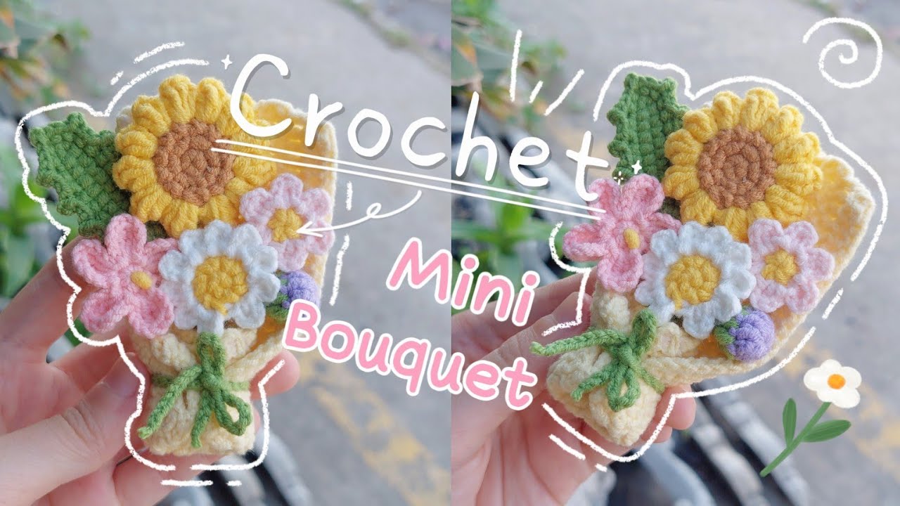 Crochet Mini Bouquet 🌸 | Crochet Gift Ideas 🌸 | Móc Bó Hoa Len Mini | Lem'n Do