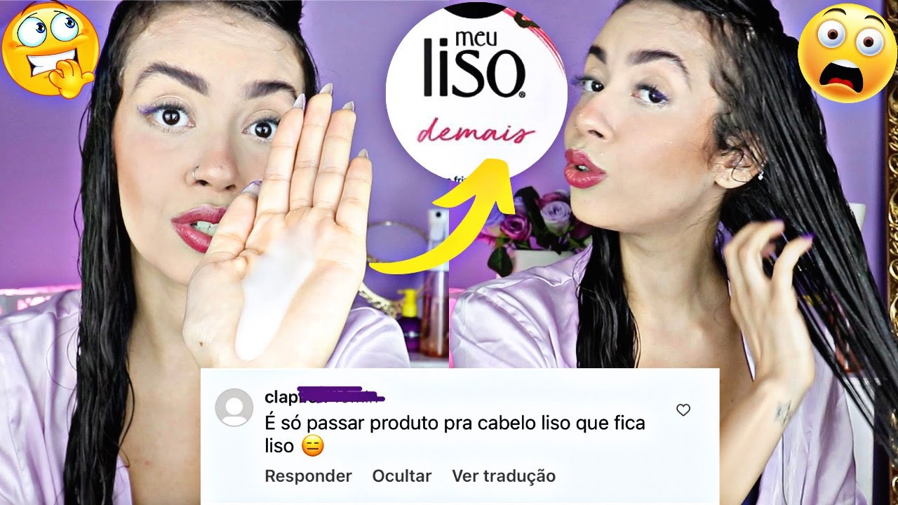 PASSEI PRODUTO DE CABELO LISO NO MEU CABELO!!! O RESULTADO ME SURPREENDEU!!