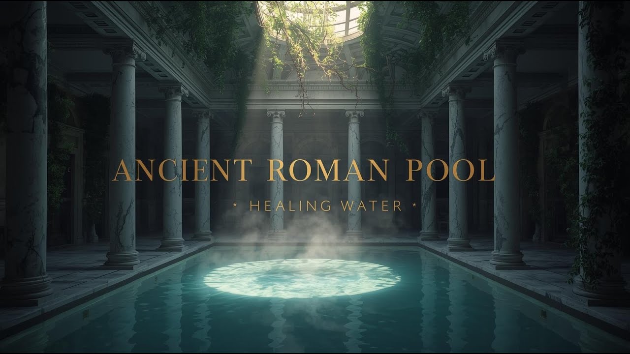 Ancient Roman Pool 🏛️ Healing Water Sounds & Harp Music [Spa]