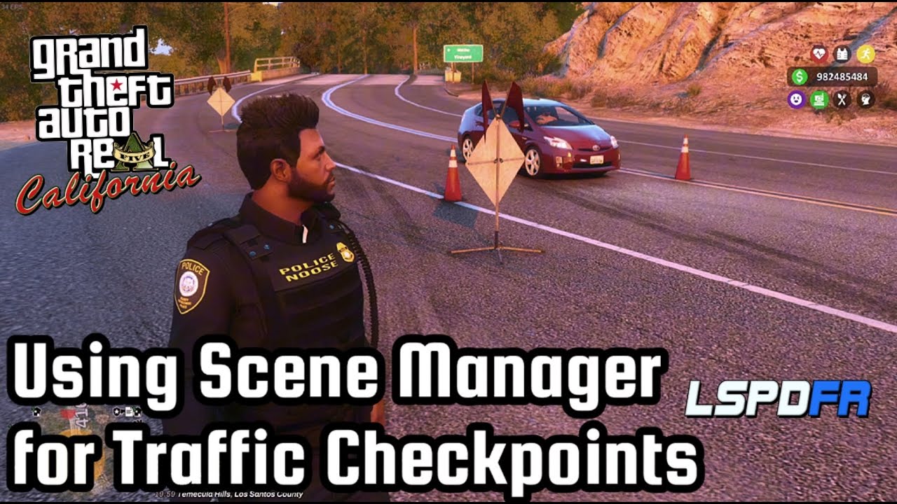 GTAV LSPDFR | Using Scene Manager to set up Traffic Checkpoints