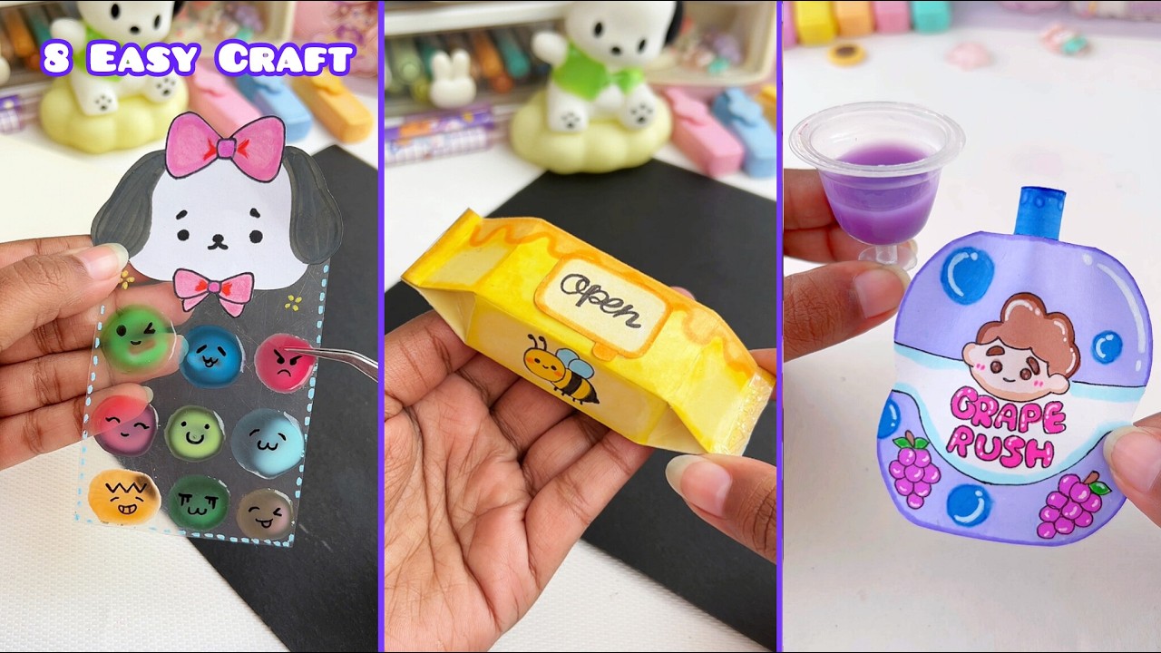 8 Easy craft ideas / miniature craft / how to make / DIY school project. / Helena's Craft