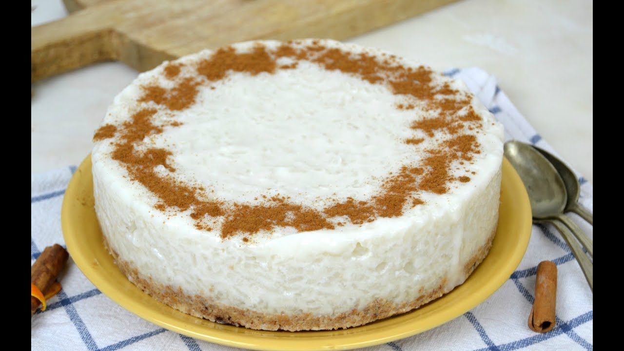 Tarta de arroz con leche sin horno ¡Deliciosa y facilísima!