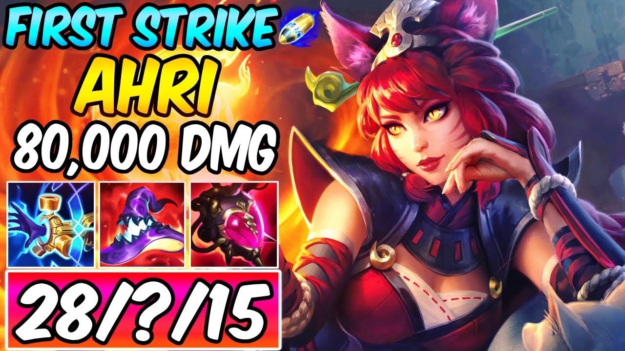 FIRST STRIKE AHRI MID 80K DMG CARRY S+ | New Build & Runes | Diamond Foxfire Ahri -League of Legends