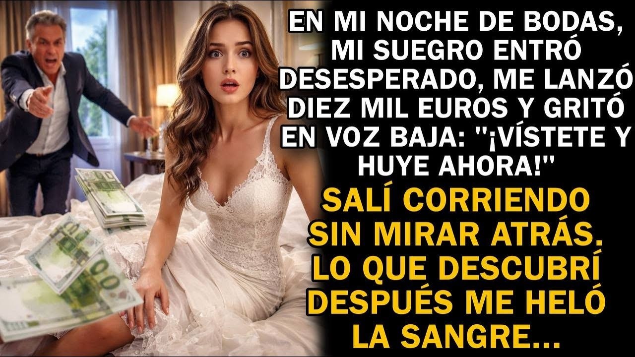 En mi noche de bodas, mi suegro me lanzó €10 000 y susurró: “Huye ahora”. Lo demás fue terror.