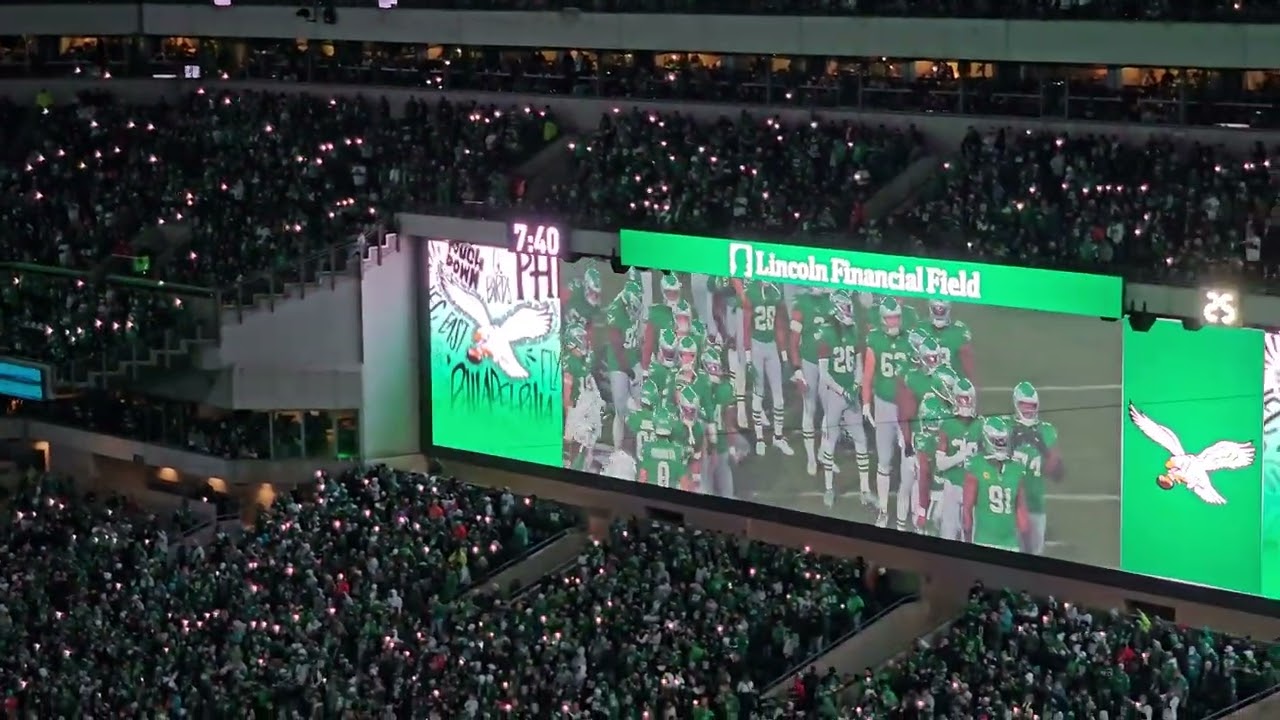 Eagles Kelly Green Game Player Intro and Light Show vs. Dolphins