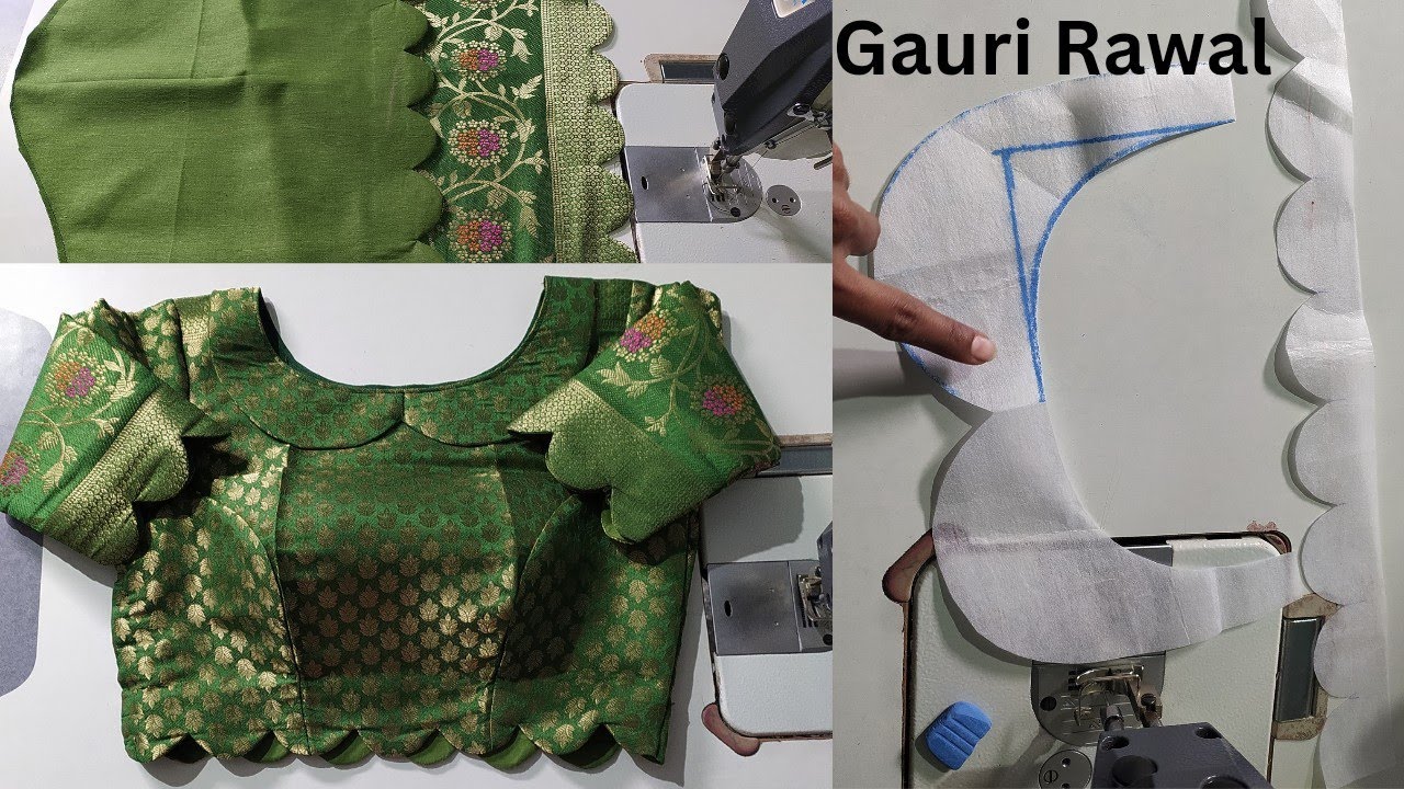 Boat neck baby color  blouse design cutting and stitching +cutwork sleeves designs