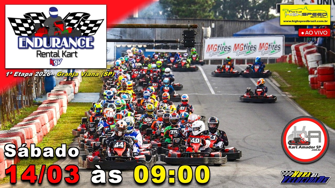 🔴 ENDURANCE RENTAL KART KGV | 1ª Etapa 2026 | Granja Viana (SP) | Ao Vivo