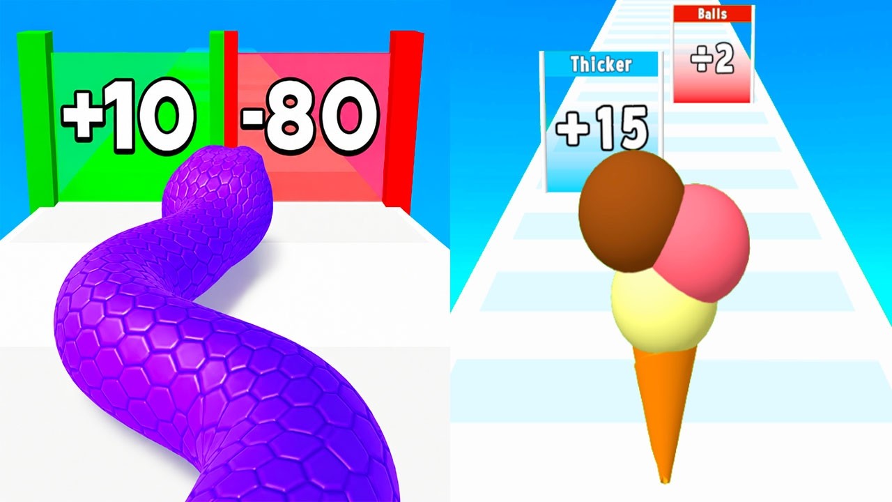 Ice Cream Rush vs Snake Run | MAX LEVEL Unlocked! Only 1% Can Win! TiktokAndroid iOS Gameplay