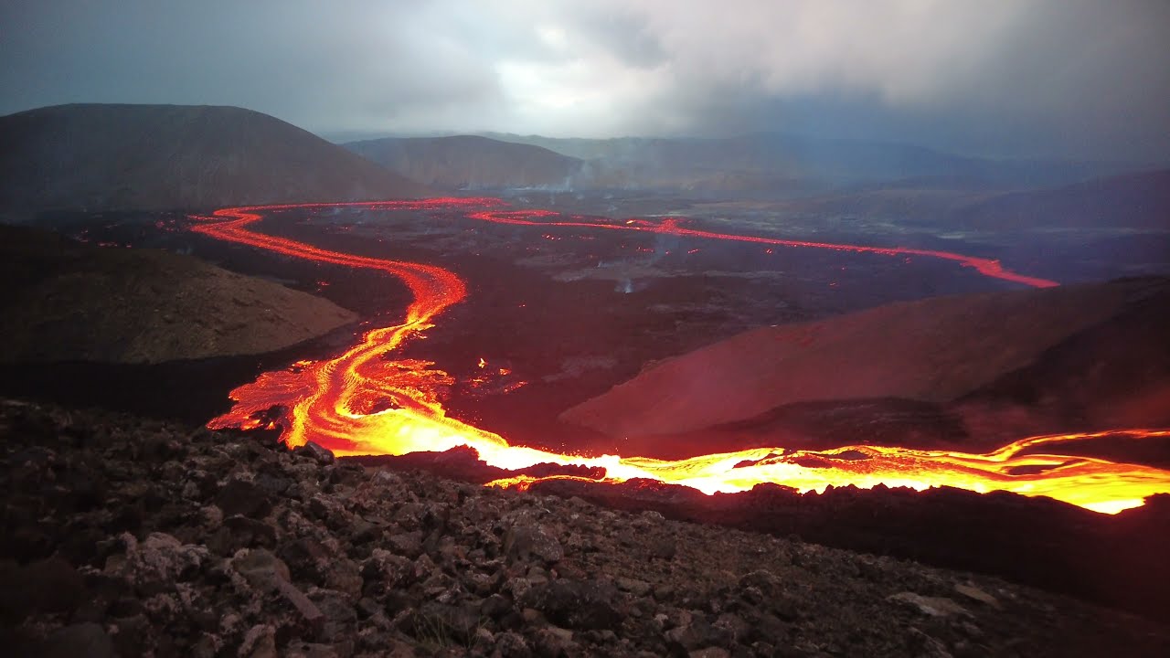 Iceland Volcano, Lava River sound