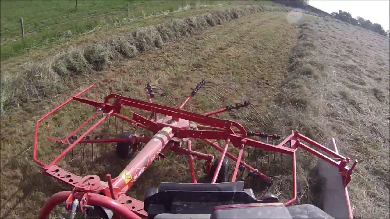 Andainage 2016 | Deutz-Fahr Agrofarm 410T & andaineur Kuhn GA 3201 GM [On Board]