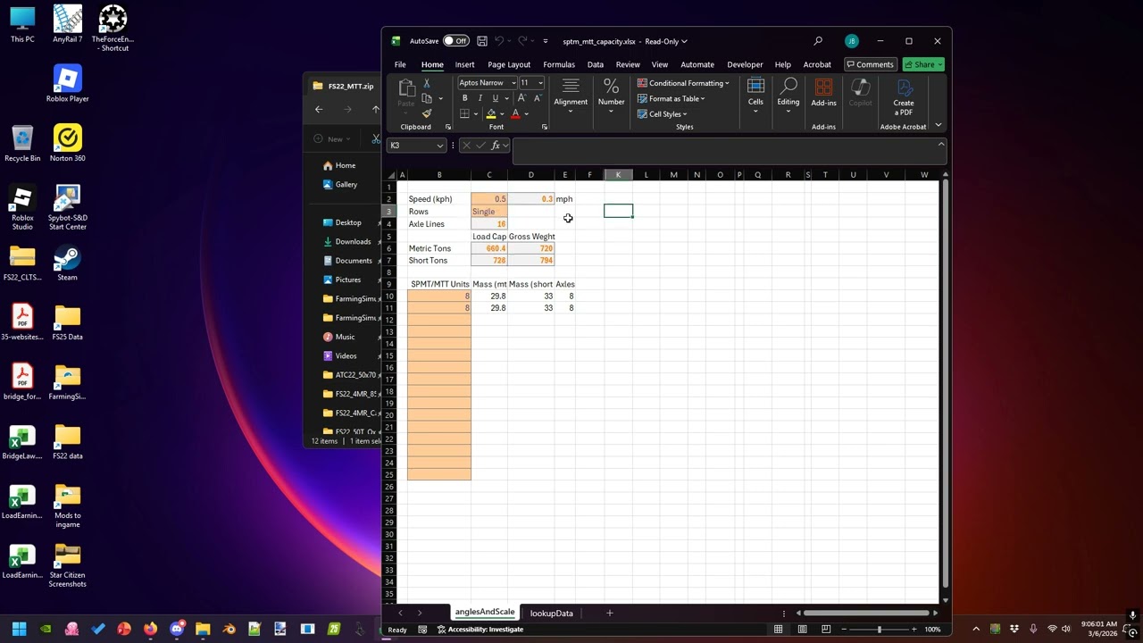 FS22 MTT Tutorial Part 22: MTT Capacity Excel Spreadsheet
