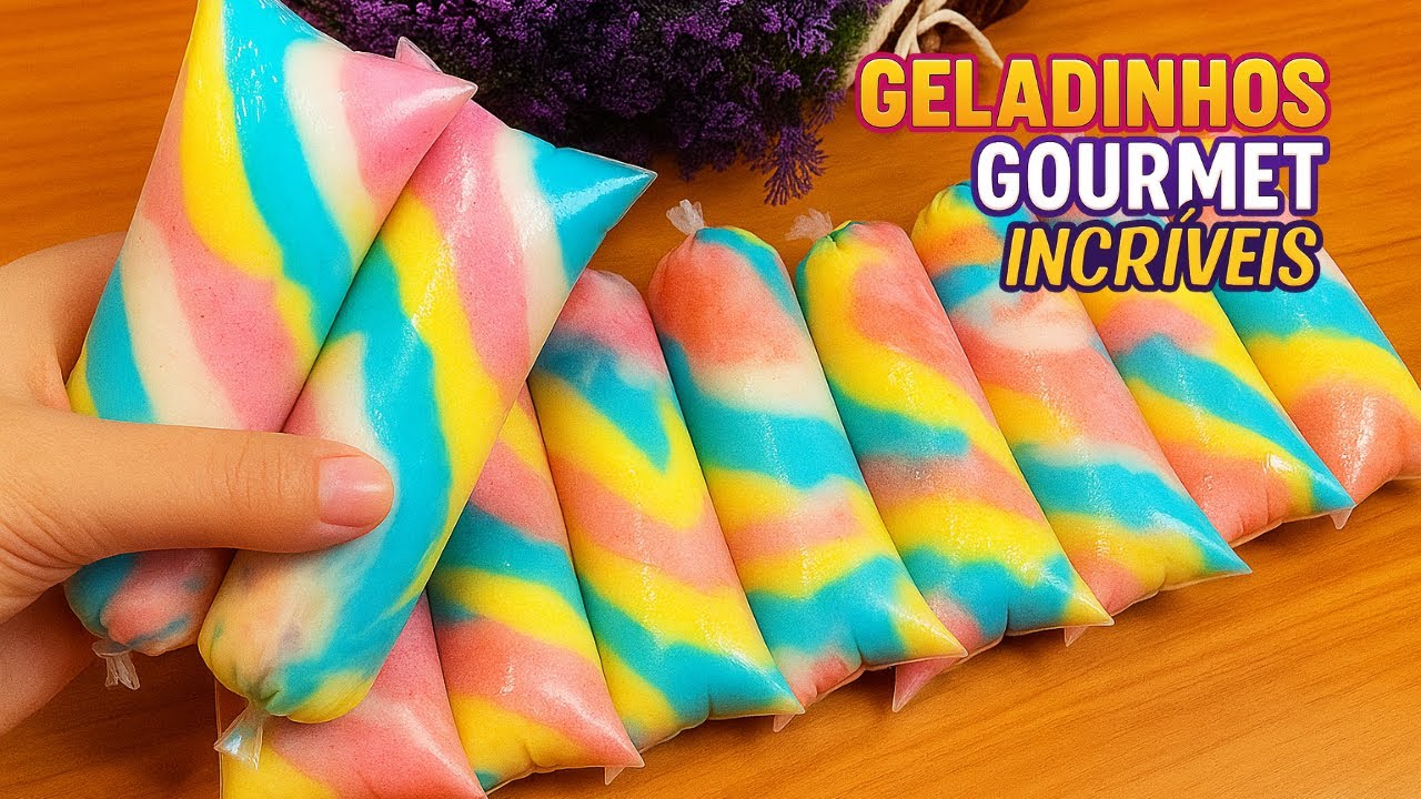 3 Geladinhos Gourmet Cremosos e Fáceis de Vender 💰 | Receita de Dindim Lucrativo Passo a Passo!