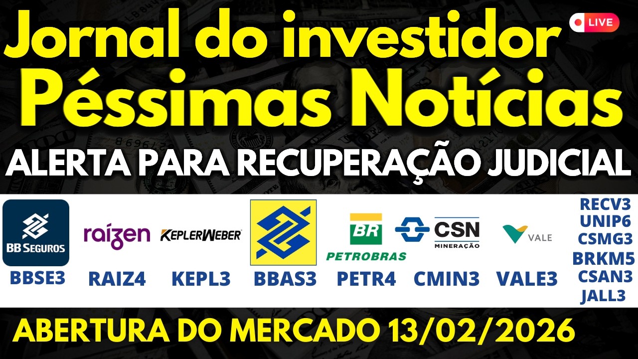 FERROU BBSE3 RAIZ4 KEPL3 BBAS3 PETR4 CMIN3 VALE3 RECV3 UNIP6 CSMG3 BRKM5 CSAN3 VIVT3 JALL3 ALLD3