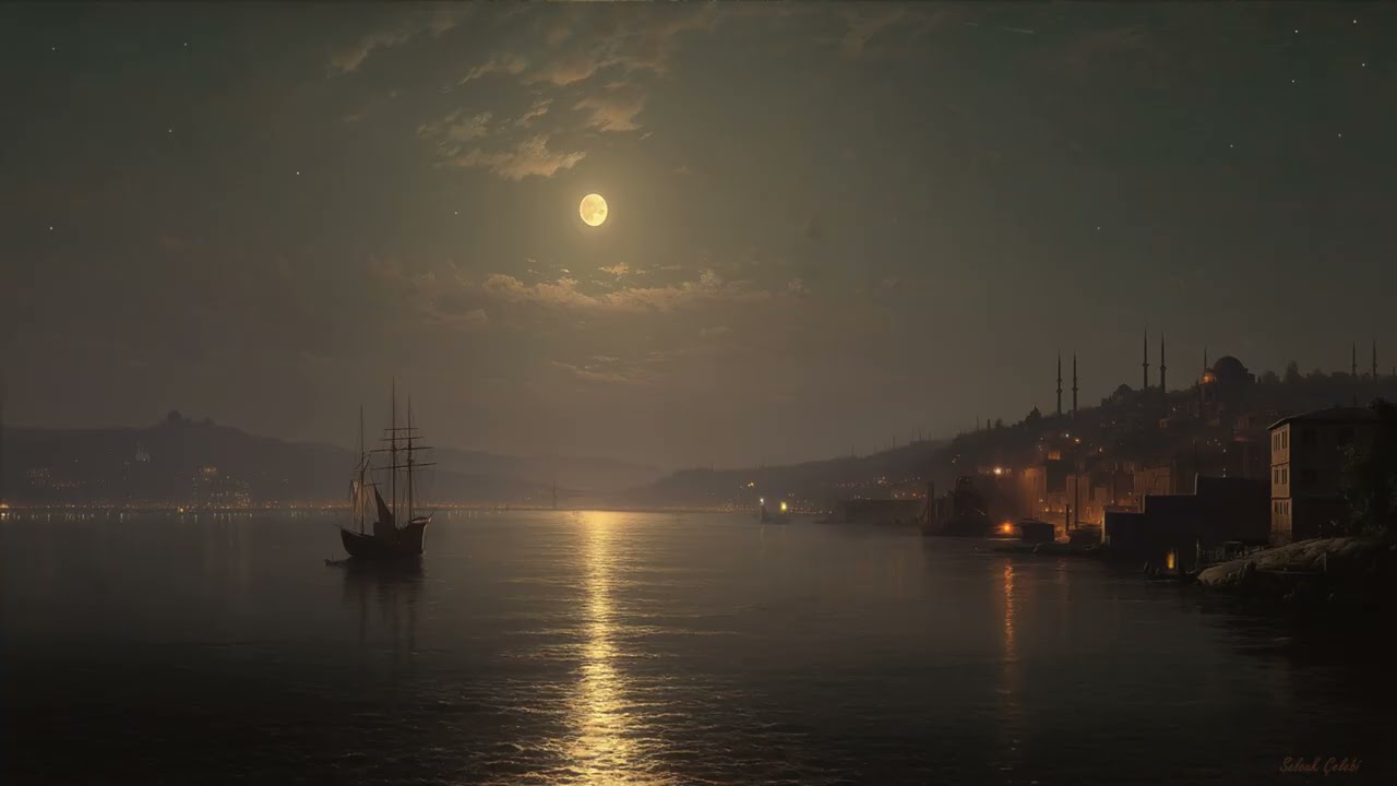 Moonlit Silence Over the Golden Horn | 1700s Istanbul Fisherman Ambience