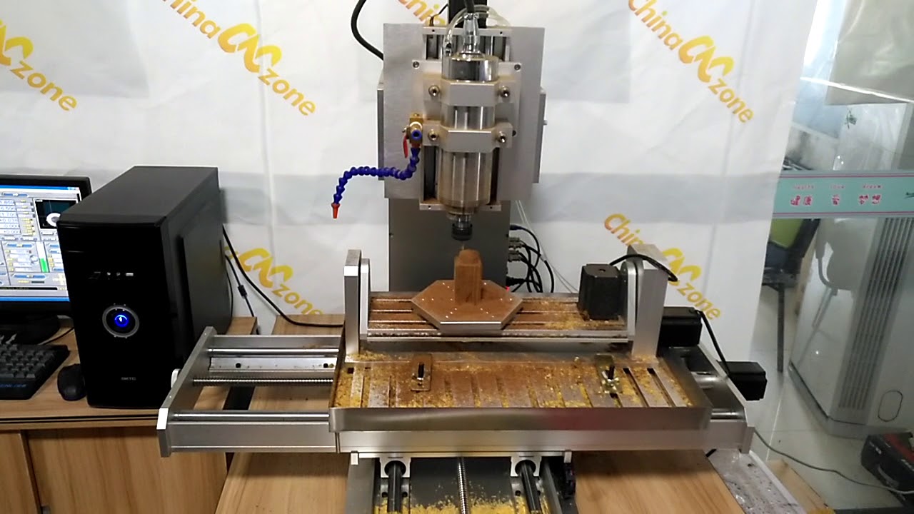 ChinaCNCzone CNC 6040 5 a Axis Testing On Wood Before Shipping