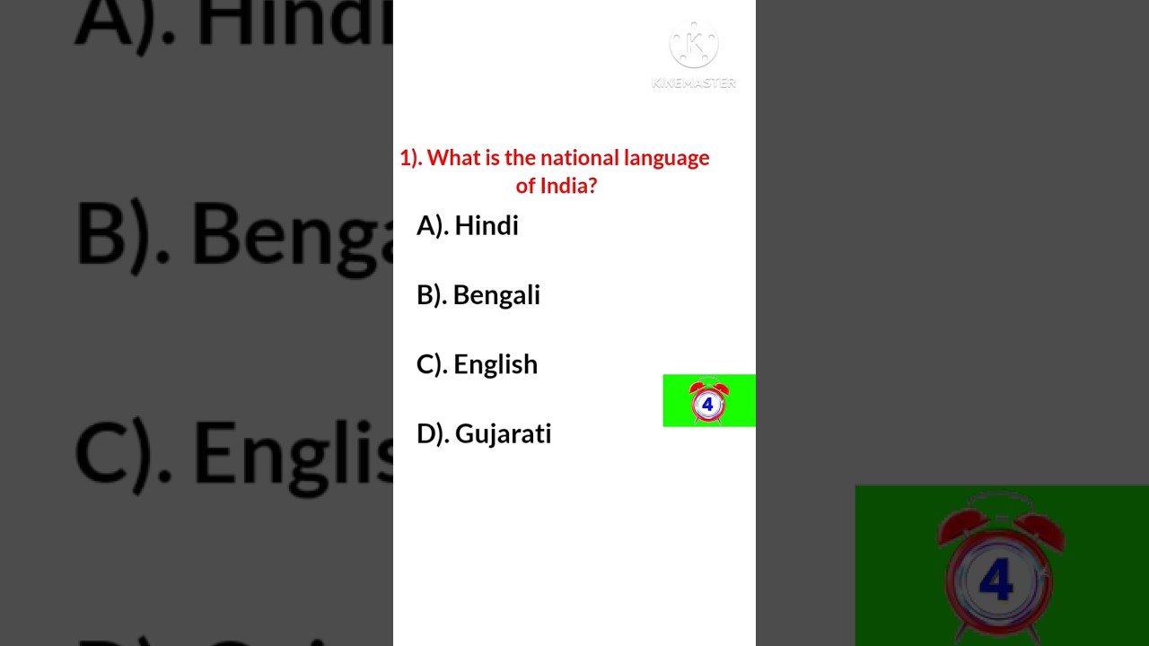 National Language of India #gkshortvideo #ytshorts #language #gkquiz #shortsyoutube