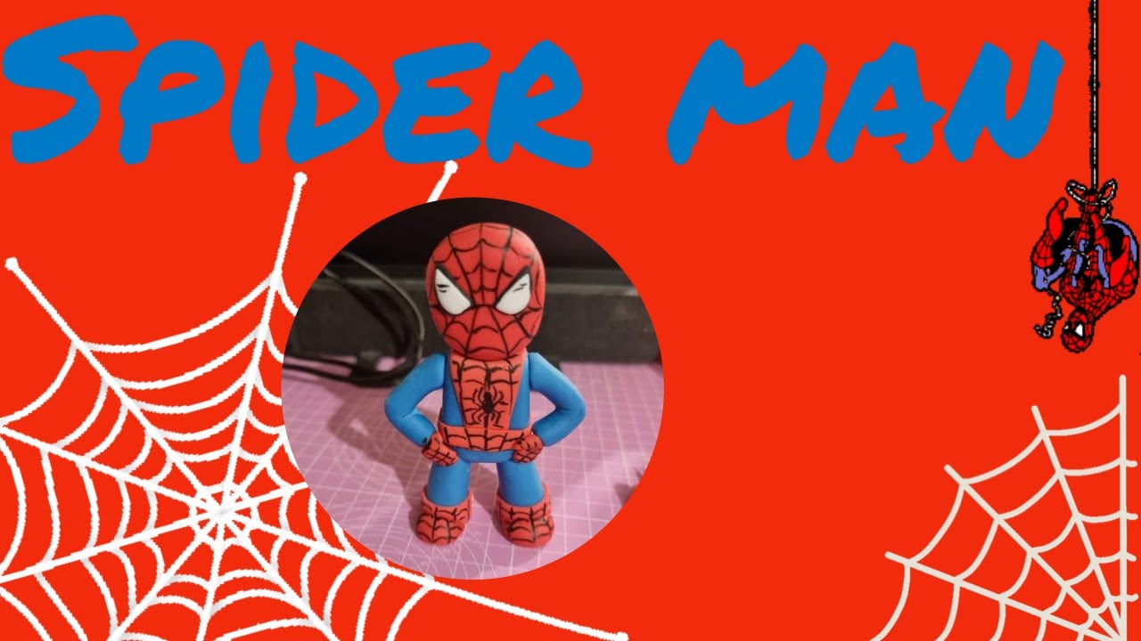 Easy fondant sugarpaste Spider-man cake topper