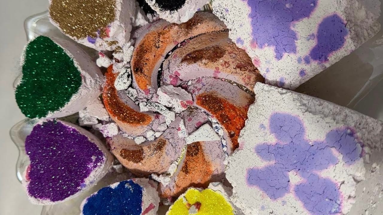 Colorful Glitter Reform Chalk Crush 🌈 So Soft, Crunchy & Satisfying ASMR