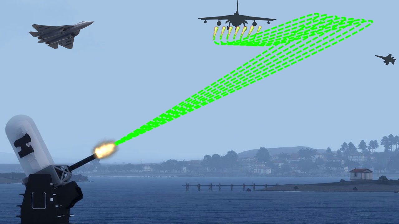 Ukrainian Air Defense System Shooting Down Incoming Fighter Plane - C-RAM - Phalanx CIWS - ArmA 3