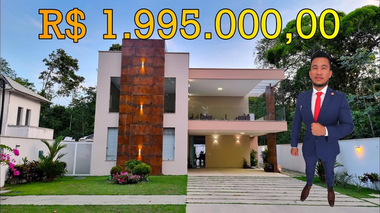 Alphaville Manaus 2, casa duplex com 5 suítes, sala pé-direito duplo, piscina cascata, Ponta Negra