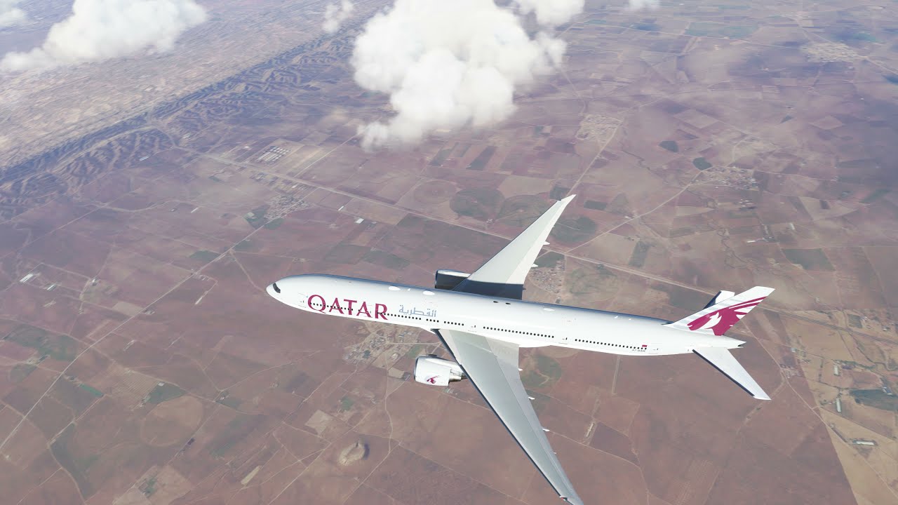 QATAR 777 Take off at Erbil Iraq - Flight Simulator 2020