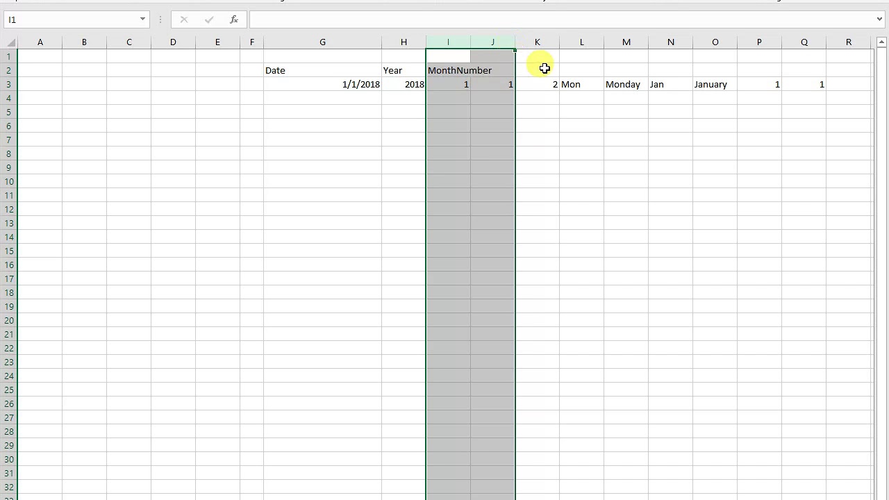 Date Dimension with Excel