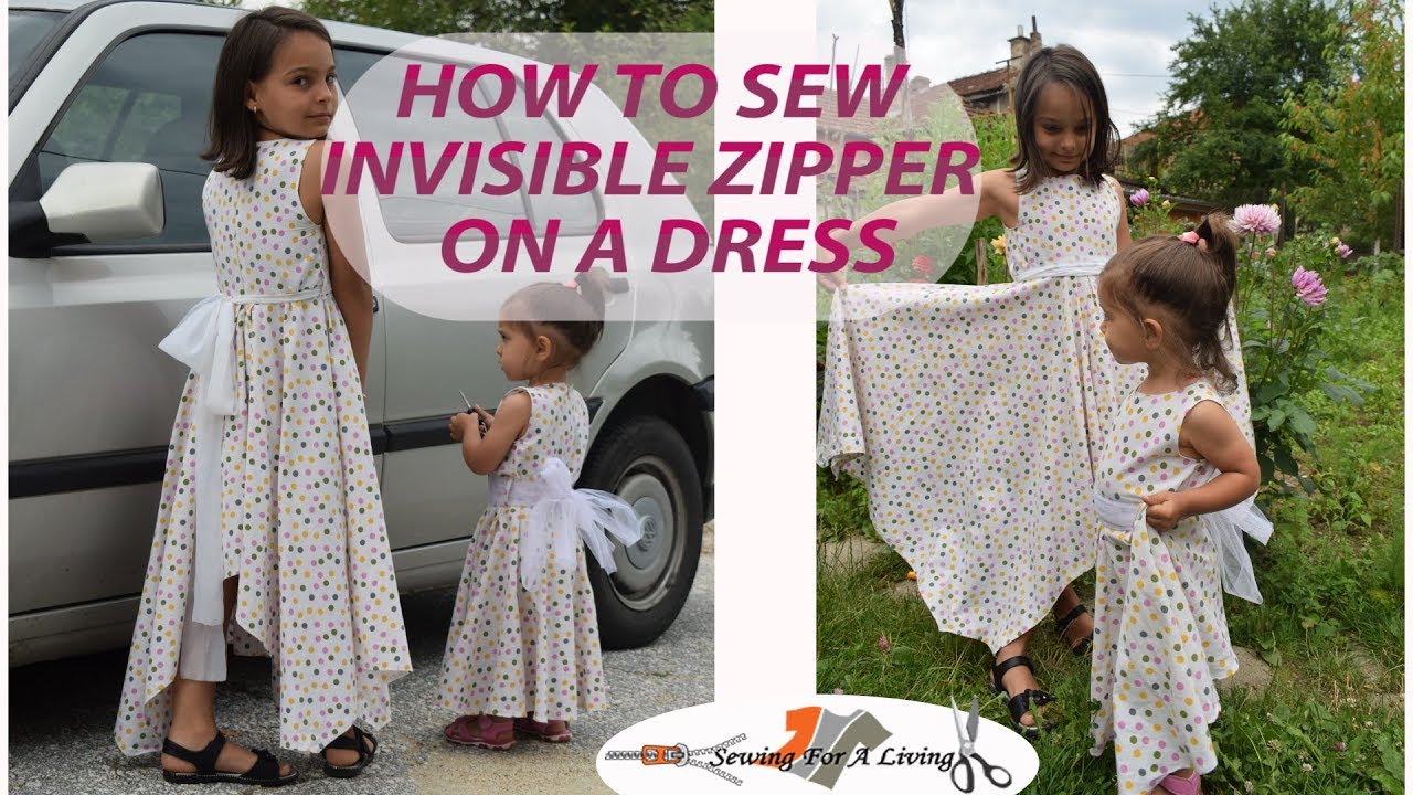 How to sew invisible zipper on a dress