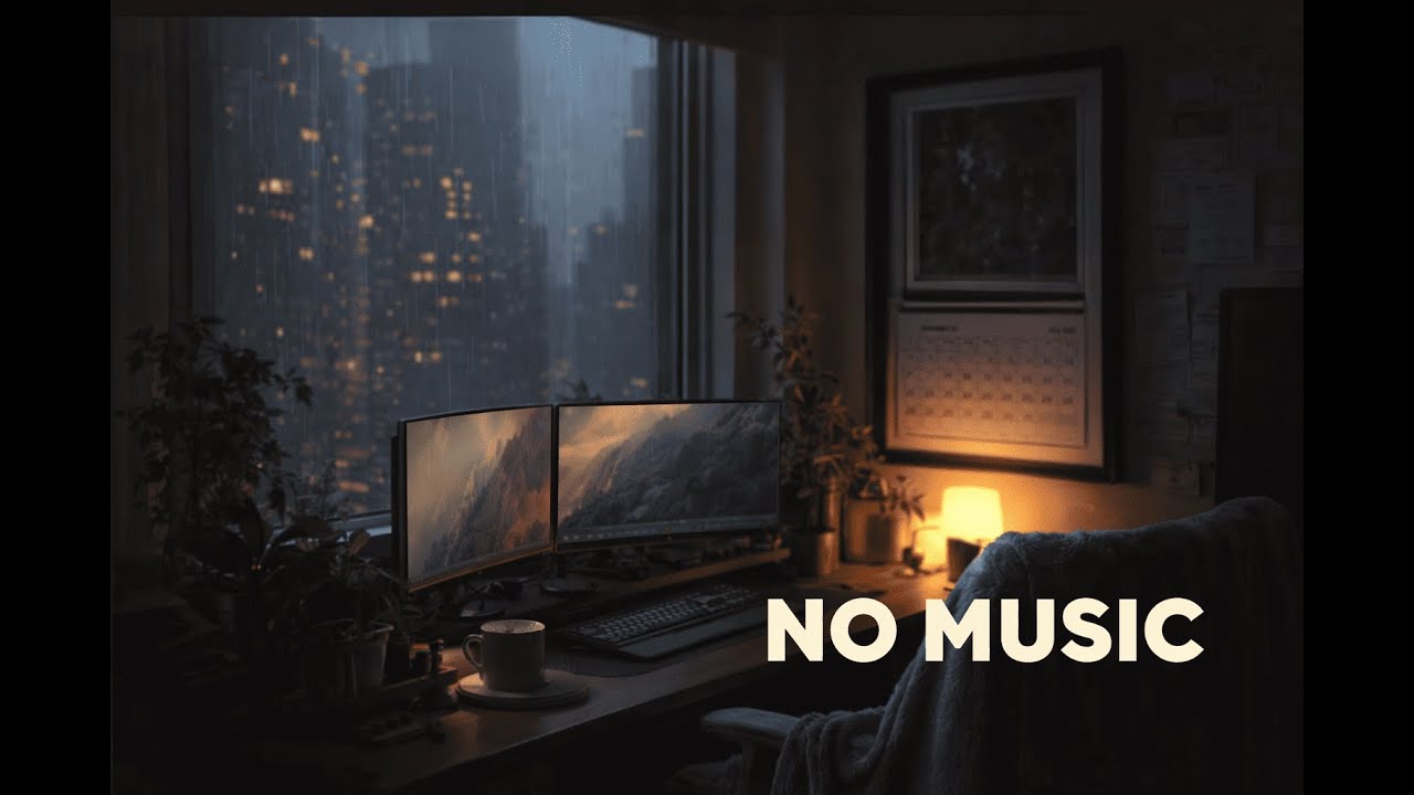 Late Night Rain for Deep Focus 🌧️ Indoor City Rain (No Music)