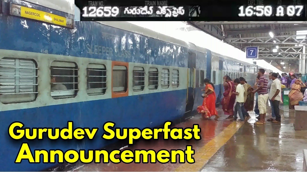 GURUDEV Superfast Express Announcement Arrival Departure Vijayawada Railway Station BZA Junction