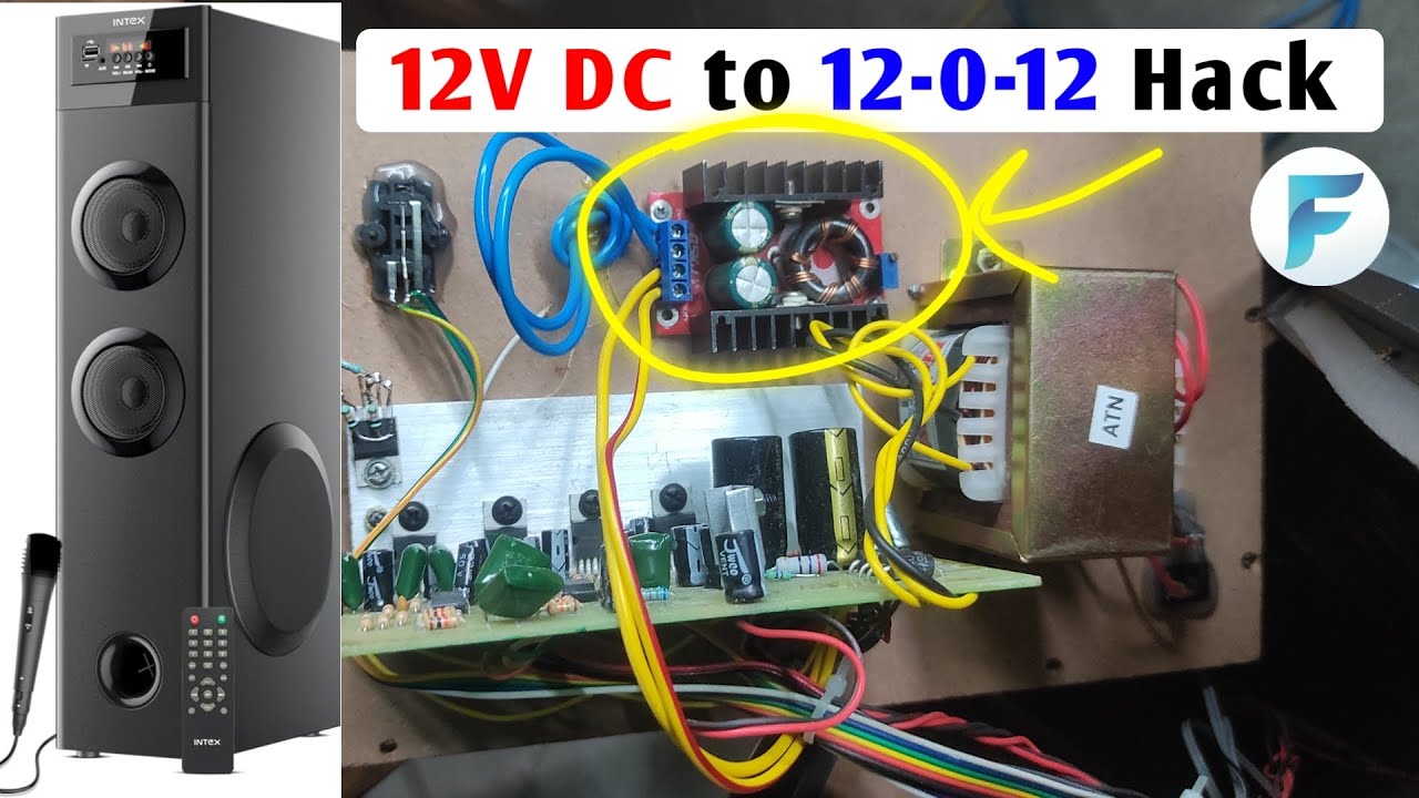 12V battery to 12-0-12 Converter for TDA2030 Home theatre 