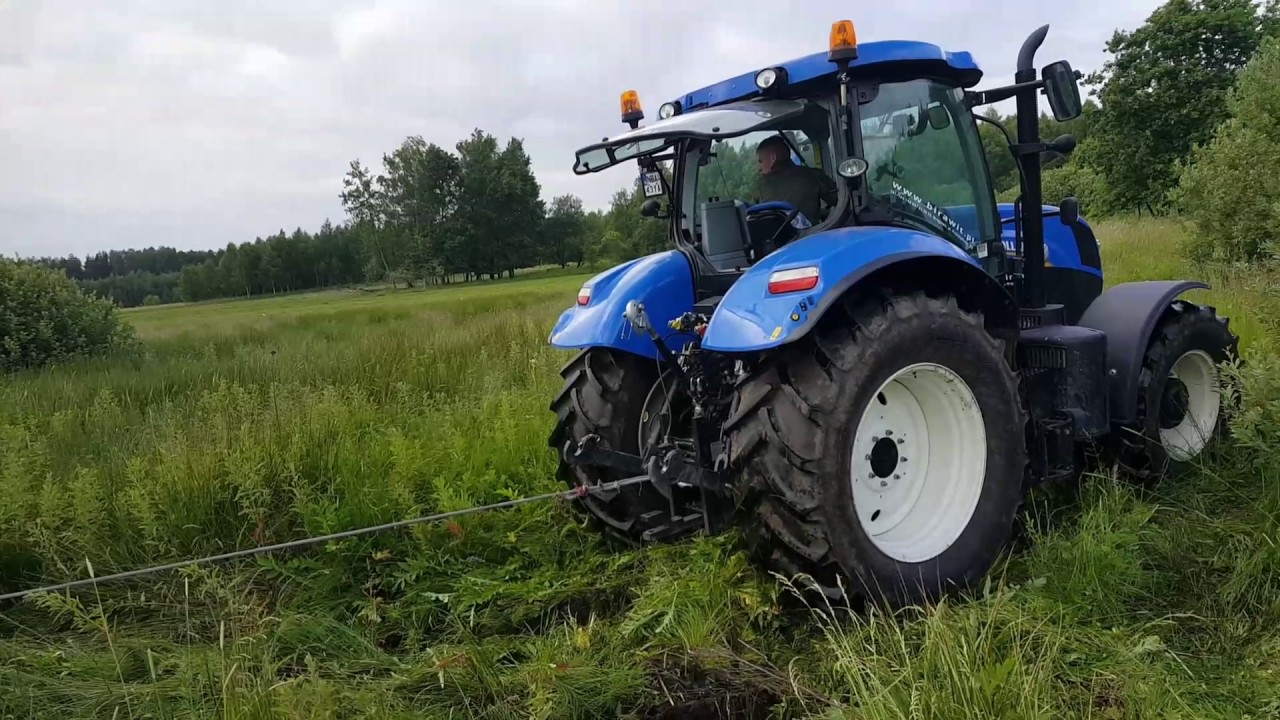 Wtopa Pronar 82SA z koparką Hydramet na ratunek New Holland T7.200