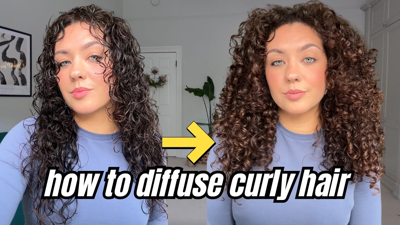 HOW TO DIFFUSE CURLY HAIR | Step By Step, No Frizz, For Beginners