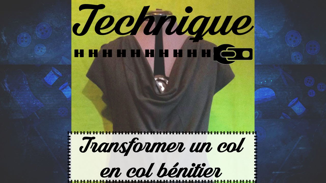 Couture - Transformer le patron d'un col classique en col bénitier