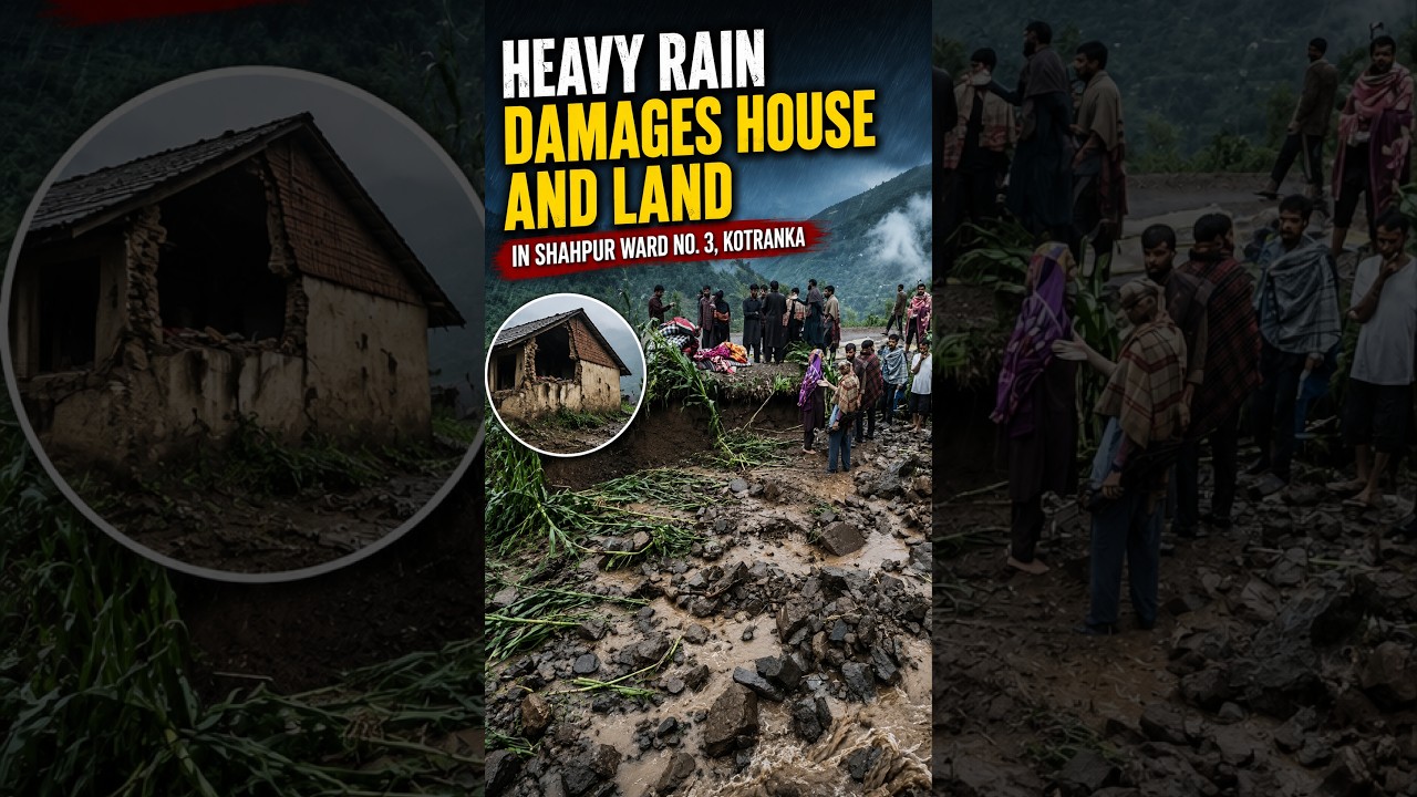 Heavy Rain damages house and land in Shahpur Ward No  3, Kotranka