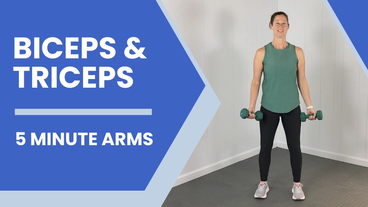 5 Minute Biceps & Triceps Workout | Dumbbells Only | At Home Arm Burn