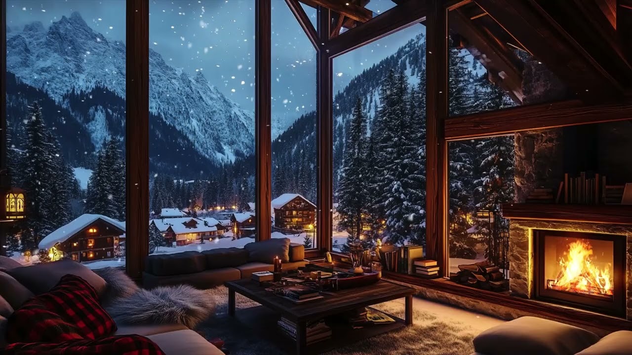 Snowbound Forest Hideaway | Crackling Fire & Blizzard ASMR for Peaceful Sleep Therapy